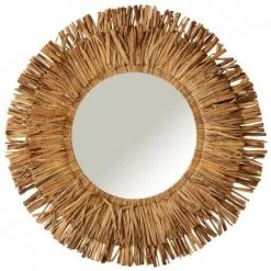 Paris Prix - Miroir Mural Rond "maurice" 101cm Naturel