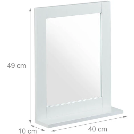 Relaxdays Miroir Mural, Avec Rangement, Salle De Bain, Salon, Entrée, Carré, Moderne, MDF, 49x40x10 Cm, Blanc 7 Relaxdays Miroir Mural, Avec Rangement, Salle De Bain, Salon, Entrée, Carré, Moderne, MDF, 49x40x10 Cm, Blanc – Image 5