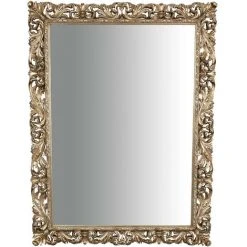 BISCOTTINI MIROIR MURAL EN BOIS AVEC FINITION FEUILLE D'ARGENT ANTIQUE MADE IN ITALY -Miroir Soldes Boutique 46224673 2