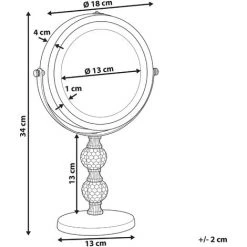 BELIANI Miroir De Table En Métal Argenté 34x18 - Argenté 9 BELIANI Miroir De Table En Métal Argenté 34x18 - Argenté -Miroir Soldes Boutique 46379521 3