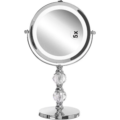 BELIANI Miroir De Table En Métal Argenté 34x18 - Argenté 7 BELIANI Miroir De Table En Métal Argenté 34x18 - Argenté – Image 5