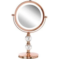 BELIANI Miroir De Table En Métal Rose Doré 34x18 - Rose Doré