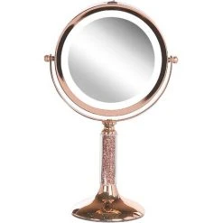 BELIANI Miroir De Table En Métal Rose Doré 34x18 - Rose Doré