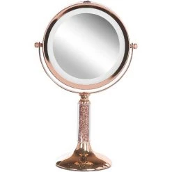 BELIANI Miroir De Table En Métal Rose Doré 34x18 - Rose Doré -Miroir Soldes Boutique 46379551 4