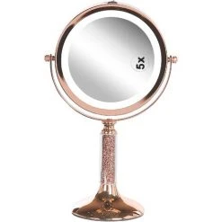 BELIANI Miroir De Table En Métal Rose Doré 34x18 - Rose Doré -Miroir Soldes Boutique 46379551 5