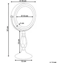 BELIANI Miroir De Table En Métal Argenté 37x18 - Argenté -Miroir Soldes Boutique 46379560 3
