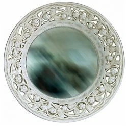 DAFNE ITALIAN DESIGN Miroir Mural Pièce Maîtresse Peinte Et Faite à La Main En Céramique Artistique Par Castelli Italia Code : FMA-10 Collection : Arte Dell-arredo - Arabesque Dimensions : 34 Cm Description : Miroir Perforé Pour Salon Et Cuisine En Céramique