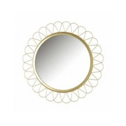 WADIGA Miroir Rond Soleil Métal Doré - Diamètre 40cm - Doré