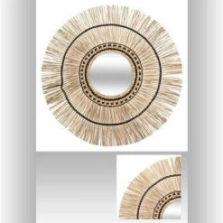 AUTRES Miroir Seagrass Laya - Ø60 Cm - Beige
