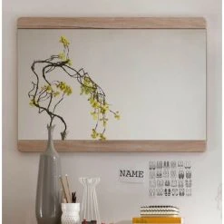 LES TENDANCES Miroir Mural Rectangulaire Mélaminé Chêne Clair Aurel