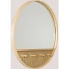 Miroir Mural Rond Avec Porte-manteau En Bois Tinka SKLUM Bois - Marron Bois Naturel -Miroir Soldes Boutique 47310106 1