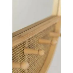 Miroir Mural Rond Avec Porte-manteau En Bois Tinka SKLUM Bois - Marron Bois Naturel -Miroir Soldes Boutique 47310106 4