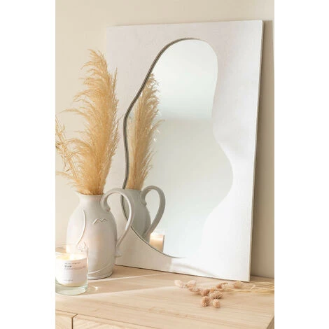 Miroir Mural En Bois Airan SKLUM Bois De Pin - Blanc 4 Miroir Mural En Bois Airan SKLUM Bois De Pin - Blanc – Image 2