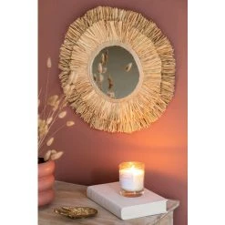 Miroir Rond En Raphia Willow SKLUM Raphia -Miroir Soldes Boutique 47310159 2