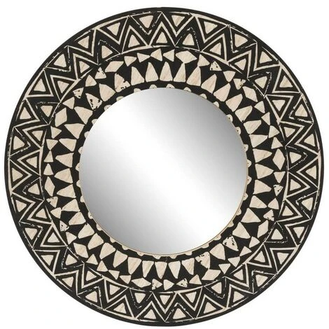 BRIO Miroir Rond Ethnique 40 Cm - Noir 3 BRIO Miroir Rond Ethnique 40 Cm - Noir