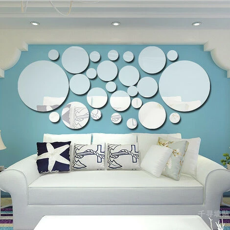 Miroirs Muraux Rond,Triomphe 3D Amovible Miroir Autocollant Stickers Avec Adhésif Pour Chambre Salon Décoration D'intérieur 30 Pcs 5 Miroirs Muraux Rond,Triomphe 3D Amovible Miroir Autocollant Stickers Avec Adhésif Pour Chambre Salon Décoration D'intérieur 30 Pcs – Image 3