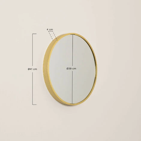 Miroir Mural Rond En Métal Siloh Gold SKLUM Fer - Verre - ~5' X 7' 7 Miroir Mural Rond En Métal Siloh Gold SKLUM Fer - Verre - ~5' X 7' – Image 5