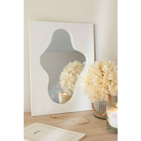 Miroir Mural En Bois De Pin Cloyd SKLUM Bois De Pin - Blanc 4 Miroir Mural En Bois De Pin Cloyd SKLUM Bois De Pin - Blanc – Image 2