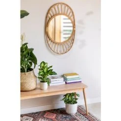 Miroir Mural Ovale En Rotin Funna SKLUM Rotin - NATUREL -Miroir Soldes Boutique 47546828 2