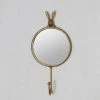 CHEHOMA Miroir Crochet Lapin Doré 21x10cm - Doré -Miroir Soldes Boutique 47605286 1