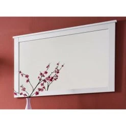 LES TENDANCES Miroir Mural Rectangulaire Mélaminé Blanc Leone -Miroir Soldes Boutique 47606023 4