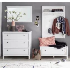 LES TENDANCES Miroir Mural Rectangulaire Mélaminé Blanc Leone -Miroir Soldes Boutique 47606023 5