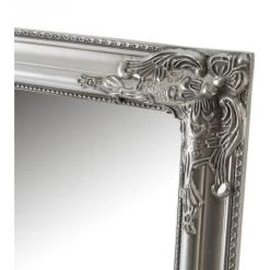 LOLAHOME Miroir Rectangulaire Sculpté En Bois De Pin Argenté 162x72 Cm -Miroir Soldes Boutique 47740534 2