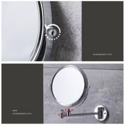 GroupM Miroir De Beauté Rétractable Double Face Sans Poinçon Pour Salle De Bain (8 Pouces Simple, Grossissement 5 Fois) -Miroir Soldes Boutique 47810938 3