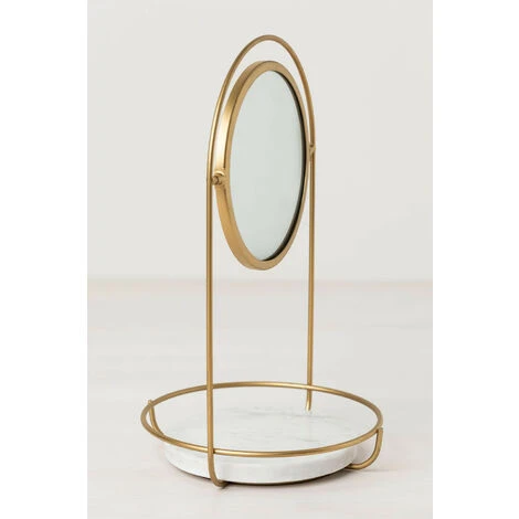 Miroir De Table Avec Plateau En Marbre Affra SKLUM Marbre - Fer Doré - Doré 5 Miroir De Table Avec Plateau En Marbre Affra SKLUM Marbre - Fer Doré - Doré – Image 3