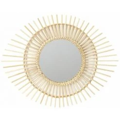 Paris Prix - Miroir Mural En Rotin "ovale" 58cm Naturel