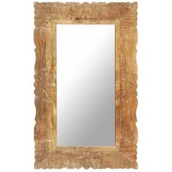 HAPPYSHOPPING Miroir 80x50 Cm Bois De Manguier Massif