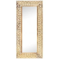 HAPPYSHOPPING Miroir Sculpte A La Main 110x50x11 Cm Bois De Manguier Solide -Miroir Soldes Boutique 48210668 2