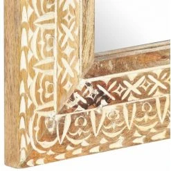 HAPPYSHOPPING Miroir Sculpte A La Main 110x50x11 Cm Bois De Manguier Solide -Miroir Soldes Boutique 48210668 4