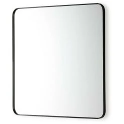 LES TENDANCES Miroir Mural Carré Métal Noir Ola