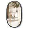 UMBRA HUB Miroir Mural Oval Contour Caoutchouc, Noir, 46x61cm -Miroir Soldes Boutique 48461341 1