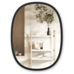 UMBRA HUB Miroir Mural Oval Contour Caoutchouc, Noir, 46x61cm -Miroir Soldes Boutique 48461341 2