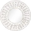 PRIVATEFLOOR Miroir Mural Rond Boho Bali En Jacinthes D'eau Naturelles (60 Cm) - Lenai Blanc - Verre, Jacinthes D'eau - Blanc -Miroir Soldes Boutique 48558125 1