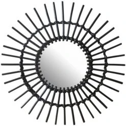 SORTIO HOME MIROIR ROND 58 CM ACIER NOIR ROX LIVING