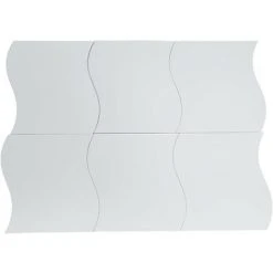THE HOME DECO FACTORY Décoration Murale Miroir à Coller Palette Vague Argent - Argent -Miroir Soldes Boutique 48749194 3