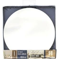 TENDANCE - Set De 4 Miroirs Adhésifs Ronds En Verre D 20 Cm - Argent-rond
