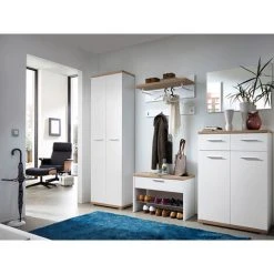 Miroir Rectangulaire En Bois Aggloméré Coloris Blanc - Dim : H75 X L53 X P3cm -PEGANE -Miroir Soldes Boutique 48813687 2