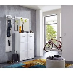 Miroir Murale Rectangle En MDF Coloris Blanc Brillant - Dim : L87 X H63 X P3cm -PEGANE- -Miroir Soldes Boutique 48813738 3