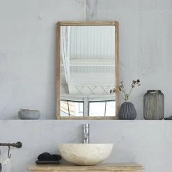 BOIS DESSUS BOIS DESSOUS Miroir En Bois D'hévéa 50 - Gris