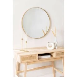 Miroir Mural Rond En Métal Fransees SKLUM Fer - MDF Doré - Doré -Miroir Soldes Boutique 49239038 2