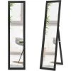 COSTWAY Miroir Pleine Longueur Sur Pied, Grand Miroir Avec Cadre En MDF 155 Cm X 37 Cm, Miroir De Plain Pied Rectangulaire Pour Chambre, Salon Et Entrée Noir -Miroir Soldes Boutique 49285576 1