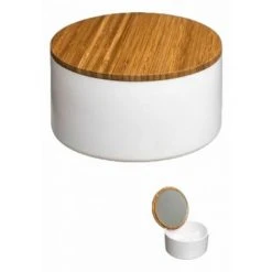 ATMOSPHERA Boite Avec Couvercle Miroir "Natureo" Atmosphéra. - Blanc - Blanc -Miroir Soldes Boutique 49304814 4