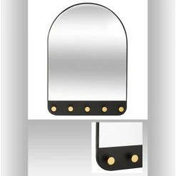 Miroir 5 Patères, Métal 51 X 71 Cm Atmosphera - Miroir -Miroir Soldes Boutique 49306107 3