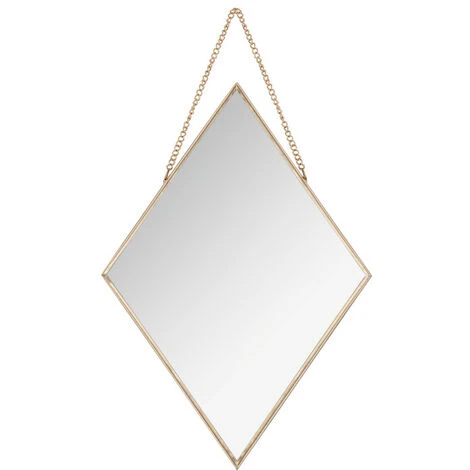Lot De 3 Miroirs Losange Métal Chaine Or Atmosphera - Miroir 5 Lot De 3 Miroirs Losange Métal Chaine Or Atmosphera - Miroir – Image 3
