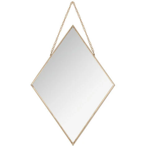 Lot De 3 Miroirs Losange Métal Chaine Or Atmosphera - Miroir 6 Lot De 3 Miroirs Losange Métal Chaine Or Atmosphera - Miroir – Image 4