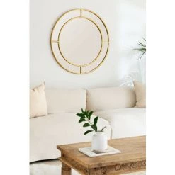 Miroir Mural Rond En Métal Inys SKLUM Fer - MDF Doré - Doré -Miroir Soldes Boutique 49308091 2
